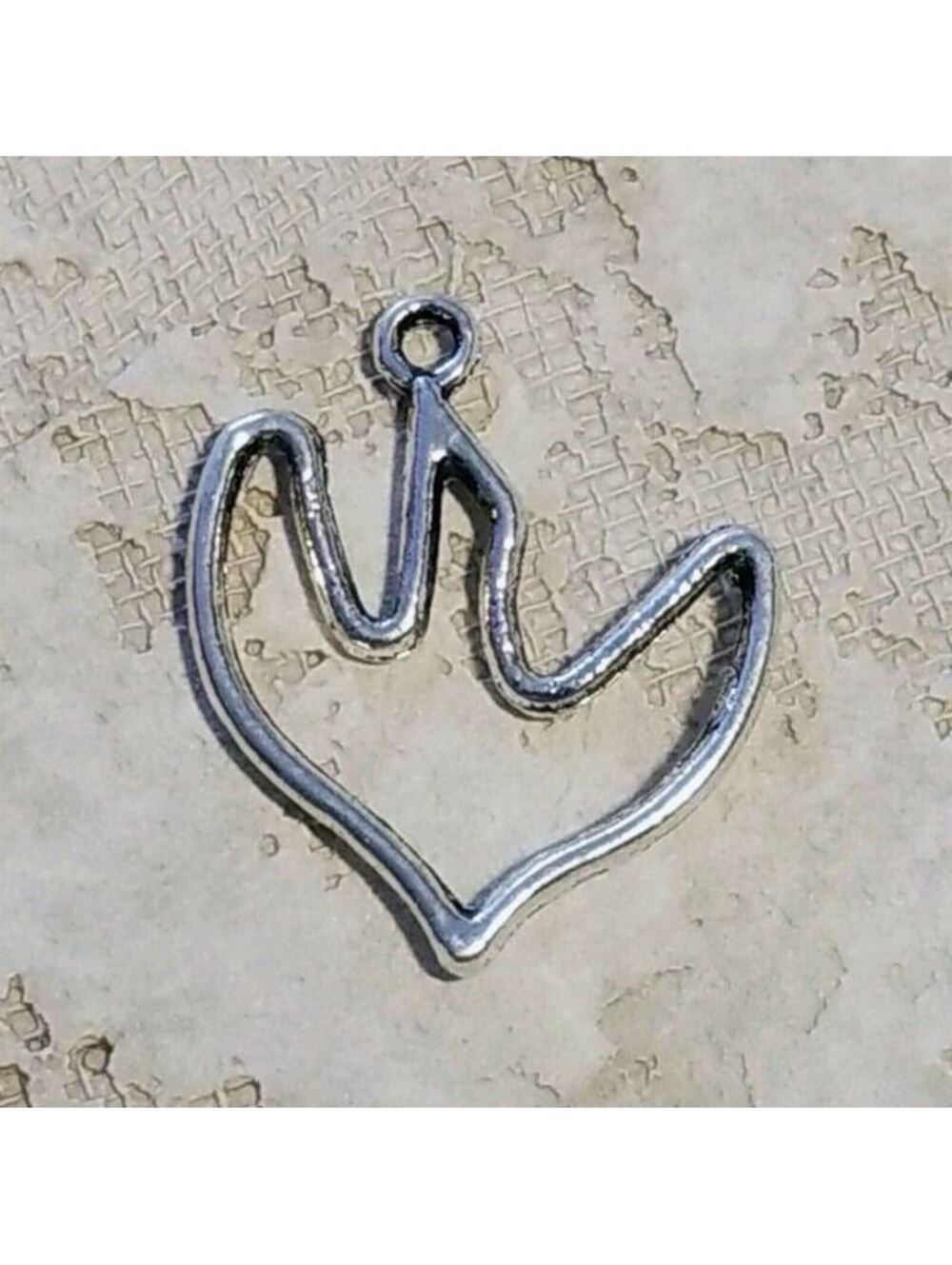 10 Antiqued Silver Pewter Dove of Peace Cutout 19x18mm Drops Charms